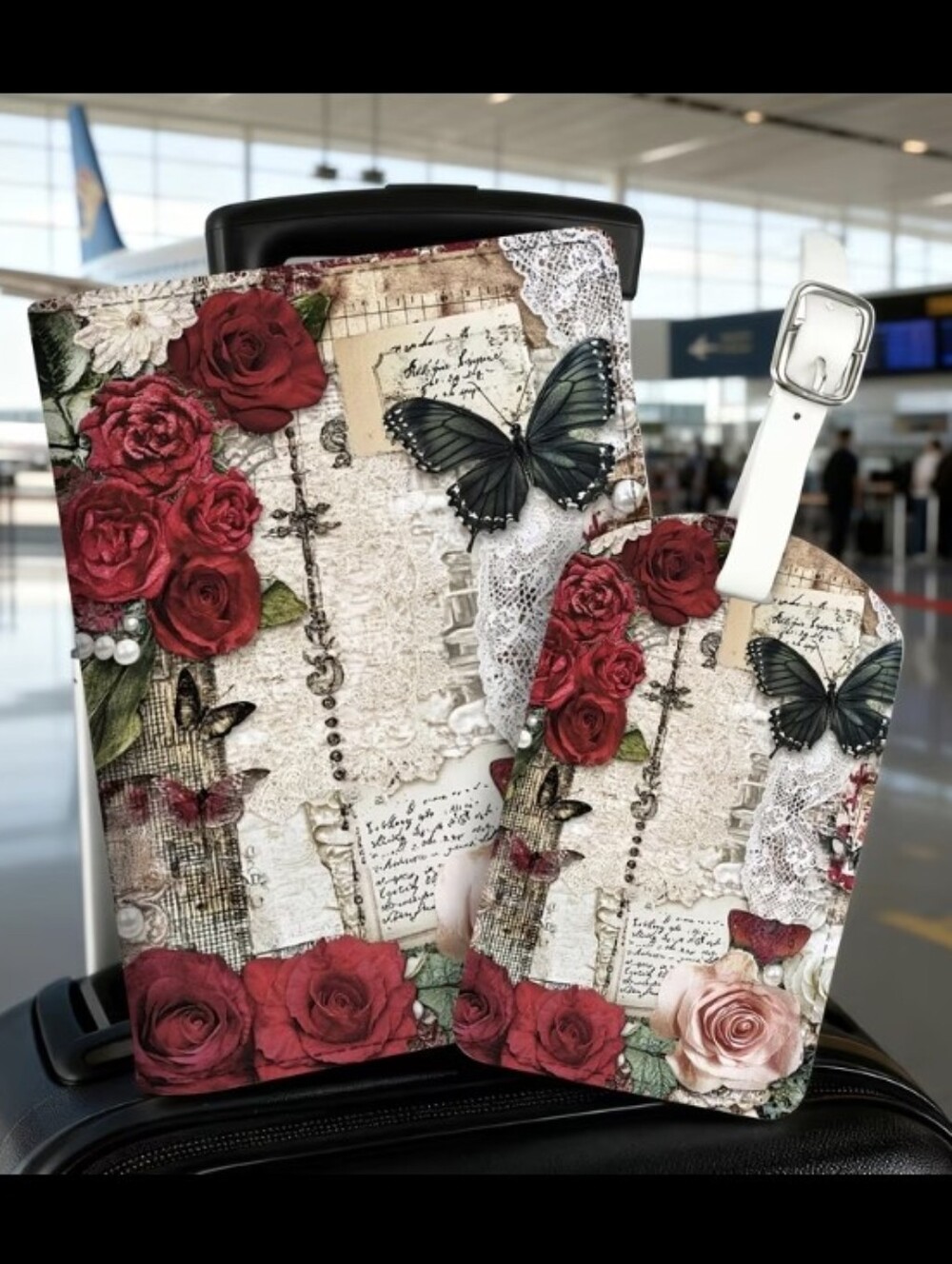 Beautiful Travel Passport & Luggage Tag Set NEW